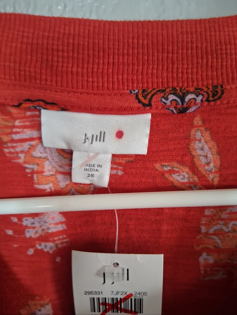 J Jill NWT Floral Henley Tank Cotton Tencel 2X - Picture 4 of 6